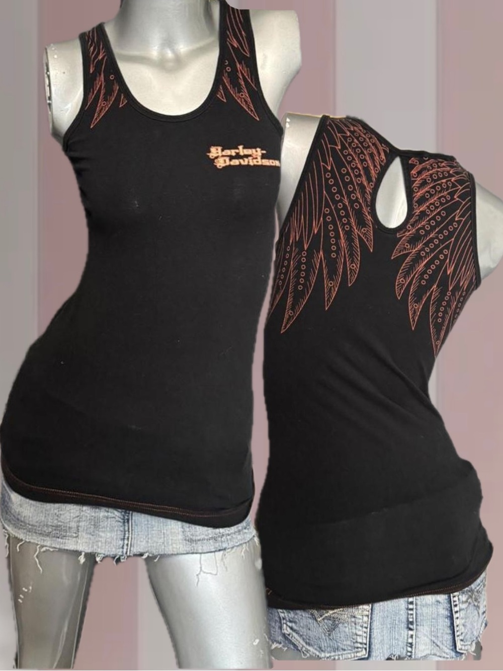 Harley-Davidson Y2K Wing Design Back Tank Top